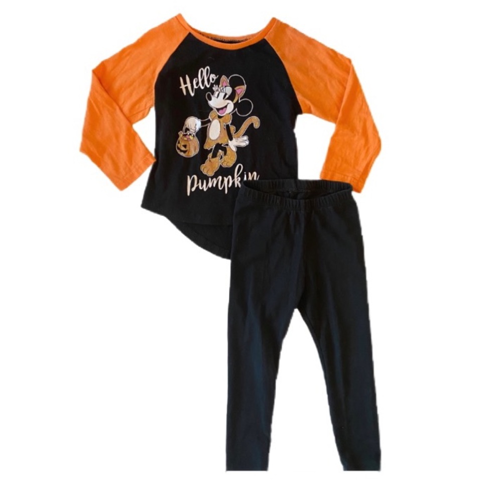 Disney Minnie Mouse “Hello Pumpkin” Long Sleeve Tee & Free Leggings Size 3T